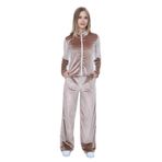 TOONTOY Kız Çocuk 2'li Takım Fermuarlı Kapüşonlu Cepli Sweatshirt & Beli Lastikli Bol Paça Cepli Eşofman, 8-9 Yaş, 24962, Kahve, kız-çocuk