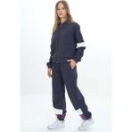 Toontoy Kız Çocuk 2'li Takım Kapüşonlu Fermuarlı Sweatshirt & Beli Paçası Lastikli Jogger Eşofman Altı - Garni Detaylı & 3 Iplik Şardonlu - Füme - 6 – 7 Yaş