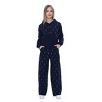 TOONTOY Kız Çocuk 2'li Takım Taş İşlemeli Kapüşonlu Sweatshirt & Beli Lastikli Bol Paça Cepli Eşofman, 12 Yaş, 24949, Lacivert, kız-çocuk