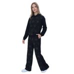 TOONTOY Kız Çocuk 2'li Takım Taş İşlemeli Kapüşonlu Sweatshirt & Beli Lastikli Bol Paça Cepli Eşofman, 12 Yaş, 24951, Siyah, kız-çocuk