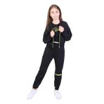 TOONTOY Kız Çocuk 3lü Baskılı Eşofman Takım 10-11 Yaş, 10-11 Yaş, 22632, Siyah, kız-çocuk