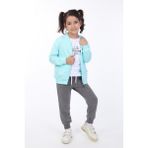 Toontoy Kız Çocuk 3lü Baskılı Eşofman Takım - Gül Kurusu - 2 Yaş