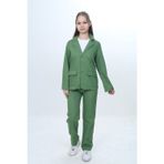 Toontoy Kız Çocuk 3’lü Takım Klasik Blazer Ceket - Bisiklet Yaka T-shırt - Pantolon