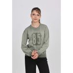 Toontoy Kız Çocuk 85 Baskılı Sweatshirt - Haki - 10 - 11 Yaş