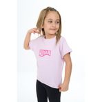 Toontoy Kız Çocuk Aloha Baskılı Tişört Açık Lila 6 YAŞ