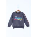 Toontoy Kız Çocuk Always Baskılı Sweatshirt Antrasit Melanj 7 YAŞ