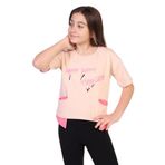 TOONTOY Kız Çocuk Always Happy Baskılı Tişört 13-14 Yaş, 13-14 Yaş, 22141, Bej, Kız çocuk