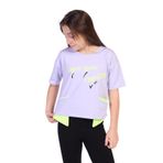 Toontoy Kız Çocuk Always Happy Baskılı Tişört Mavi 8-9 YAŞ