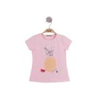 TOONTOY Kız Çocuk Ananas Baskılı Tişört 2-4 Yaş, 2-4 Yaş, 10790-1, Pembe, Kız Çocuklar