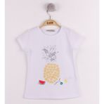 Toontoy Kız Çocuk Ananas Baskılı Tişört