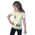 Toontoy Kız Çocuk Arı Baskılı Tişört - 1 Yaş - Sarı