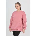 Toontoy Kız Çocuk Arka Eva Nakışlı Sweatshırt - Gül Kurusu - 8 - 9 Yaş