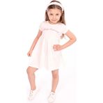 Toontoy Kız Çocuk Arka Fırfır Detaylı Önü Yazı Baskılı Elbise