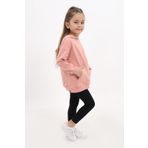 Toontoy Kız Çocuk Arkası Nakışlı Taytlı Takım Koyu Pudra 2 YAŞ