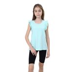 Toontoy Kız Çocuk Atlet Kolları Büzgülü Fırfırlı 24095 Yeşil 8-9 YAŞ