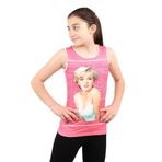 Toontoy Kız Çocuk Atlet Marliyn Monroe Baskılı Taş İşlemeli Fuşya 12 YAŞ