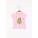 Toontoy Kız Çocuk Avokado Baskılı Tişört Açık Pembe 3 YAŞ