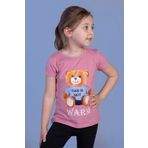 Toontoy Kız Çocuk Ayıcık Baskılı Tişört Gül Kurusu 6 YAŞ