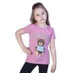 Toontoy Kız Çocuk Ayıcık Ve Yazı Baskılı Taş İşlemeli Tişört Gül Kurusu 7 YAŞ