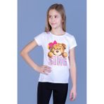 Toontoy Kız Çocuk Ayıcıklı Sıng Baskılı Tişört - 14 Yaş - Beyaz