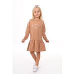 Toontoy Kız Çocuk Ballet Team Nakışlı Elbise Kahverengi 7 YAŞ