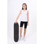 Toontoy Kız Çocuk Baskılı Atlet Beyaz 8-9 YAŞ