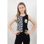 Toontoy Kız Çocuk Baskılı Atlet Siyah 13-14 YAŞ
