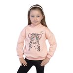 Toontoy Kız Çocuk Baskılı Balıkçı Yaka Pamuklu Sweatshirt Somon 1 YAŞ