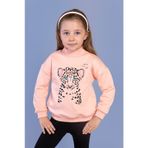 Toontoy Kız Çocuk Baskılı Balıkçı Yaka Pamuklu Sweatshirt