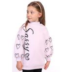 Toontoy Kız Çocuk Baskılı Balon Kol Sweatshirt - 6 Yaş - Açık Lila