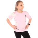 Toontoy Kız Çocuk Baskılı Bisiklet Yaka Kısa Kollu Tişört - Açık Pembe - 12 - 13 Yaş