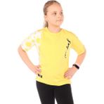 Toontoy Kız Çocuk Baskılı Bisiklet Yaka Kısa Kollu Tişört - Sarı - 12 - 13 Yaş