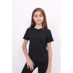 Toontoy Kız Çocuk Baskılı Bisiklet Yaka Kısa Kollu Tişört - Siyah - 6 - 7 Yaş