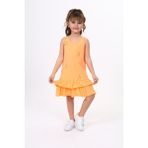 Toontoy Kız Çocuk Baskılı Elbise - 12 - 13 Yaş - Oranj