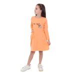 TOONTOY Kız Çocuk Baskılı Elbise, 3 Yaş, 22680, Oranj, Kız Çocuklar