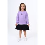 Toontoy Kız Çocuk Baskılı Elbise - 3 Yaş - Kahverengi