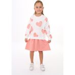 Toontoy Kız Çocuk Baskılı Elbise - 3 Yaş - Koyu Pudra