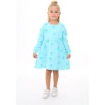 Toontoy Kız Çocuk Baskılı Elbise - 5 Yaş - Mint Yeşili