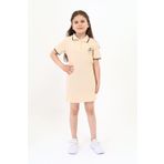 Toontoy Kız Çocuk Baskılı Elbise Bej 13-14 YAŞ
