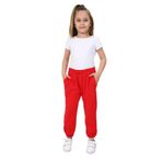 Toontoy Kız Çocuk Baskılı Eşofman Alt Kırmızı 4 YAŞ