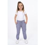 Toontoy Kız Çocuk Baskılı Eşofman Alt Koyu Gri 5 YAŞ