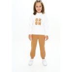 Toontoy Kız Çocuk Baskılı Eşofman Takım - 2 Yaş - Kahverengi