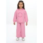 Toontoy Kız Çocuk Baskılı Eşofman Takım - 3 Yaş - Gül Kurusu