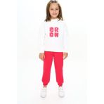 Toontoy Kız Çocuk Baskılı Eşofman Takım - 5 Yaş - Koyu Fuşya