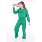 Toontoy Kız Çocuk Baskılı Eşofman Takım Koyu Yeşil 6-7 YAŞ
