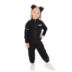 Toontoy Kız Çocuk Baskılı Eşofman Takım Siyah 2 YAŞ