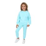 Toontoy Kız Çocuk Baskılı Eşofman Takım Su Yeşili 6 YAŞ