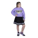 Toontoy Kız Çocuk Baskılı Etekli Takım Lila 6-7 YAŞ