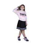 Toontoy Kız Çocuk Baskılı Etekli Takım Pudra 10-11 YAŞ