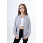 Toontoy Kız Çocuk Baskılı Hırka Gri Melanj 6-7 YAŞ